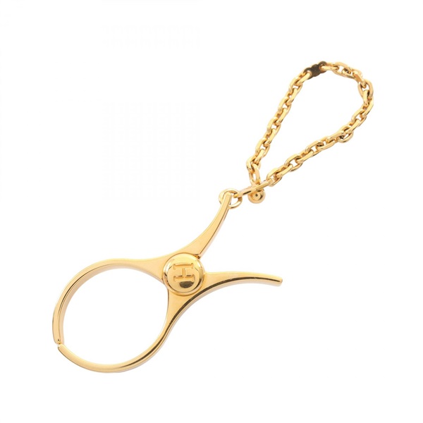 HERMES Filou Glove Holder Charm Clip Gold Plated Used Women