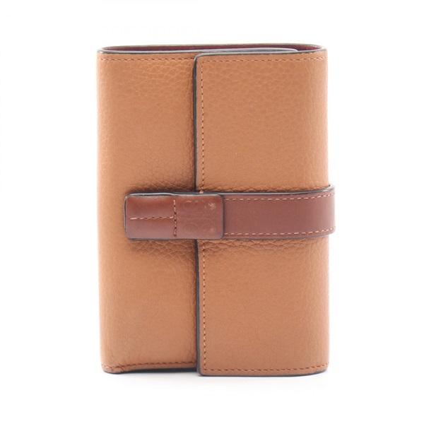 LOEWE Vertical small Tri-fold wallet C660S86X01 leather Brown Used