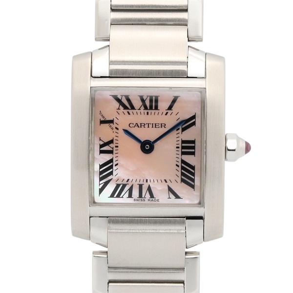 CARTIER Tank francaise SM Wrist Watch W51028Q3 Quartz Stainless Steel Used Women