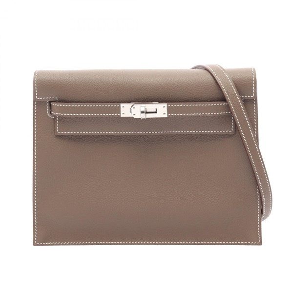 HERMES Kelly dance 2 Shoulder crossbody Bag G Evercolor Etoupe Grey SHW