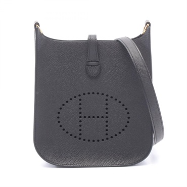 HERMES Evelyne Sellier 16 Shoulder Crossbody Bag Epsom leather Black GHW Women K