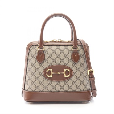 GUCCI Horsebit 1955 GG Supreme Small Top Handle Crossbody Handbag 621220 Used
