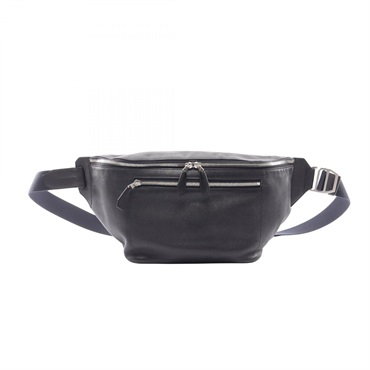 HERMES City Slide Cross GM Waist Belt Bag Evercolor leather Blue nuit SHW Used A