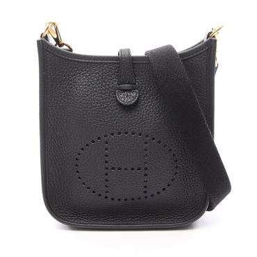 HERMES Evelyne Amazon TPM Shoulder Bag Clemence leather Black Used Women K GHW