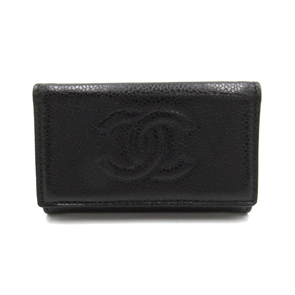 CHANEL CC 6 Hooks key holder Caviar Skin Grained Calf Leather Black Used Coco