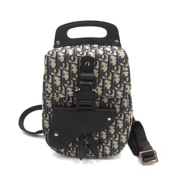 Dior Trotter Mini Backpack Rucksack canvas Navy Used Women