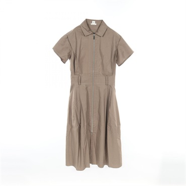 HERMES Dress 4E0532DB cotton Brown Used Women size 34