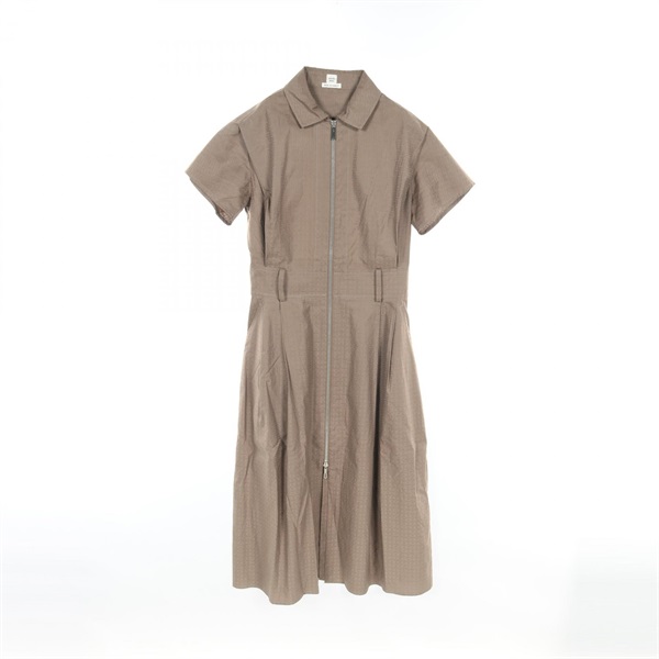 HERMES Dress 4E0532DB cotton Brown Used Women size 34
