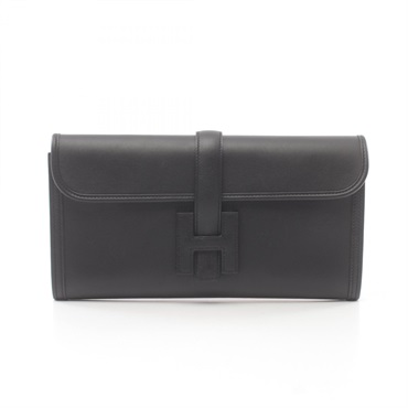 HERMES Jige Elan second clutch bag A AFV001MN Swift leather Black Used