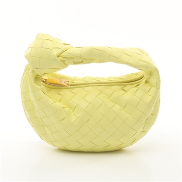 BOTTEGA VENETA mini jodie Hand bag Intrecciato 651876 leather Yellow Used