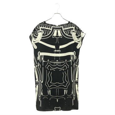 HERMES Dress silk Black Used Women size 34