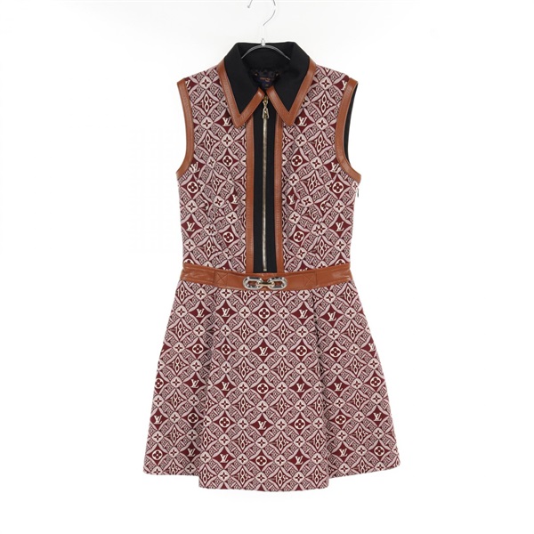 LOUIS VUITTON SINCE 1854 Monogram jacquard Dress #34 FKDR35ZFK cotton Bordeaux