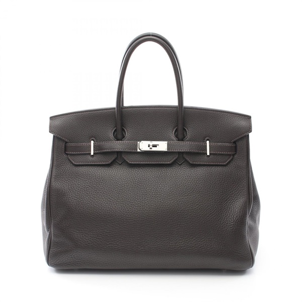 HERMES Birkin 35 Handbag Clemence leather Brown Chocolat Used Women K SHW
