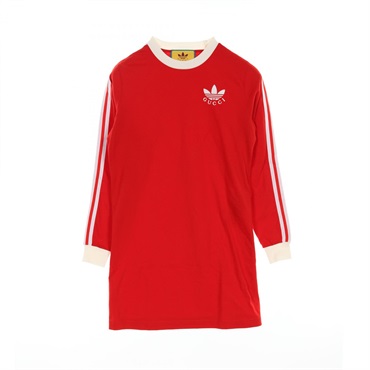 GUCCI x adidas Trefoil Dress 693537 cotton Red White Used Women size XS