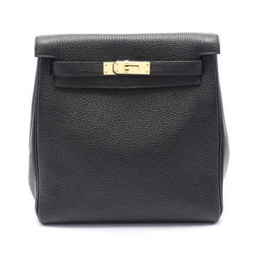 HERMES Kelly a dos PM Rucksack Backpack D Togo leather black GHW