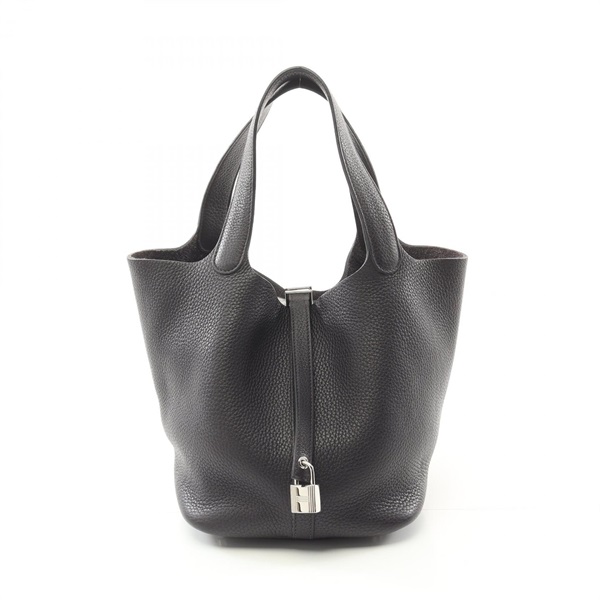 HERMES Picotin Lock MM Hand bag T Taurillon Clemence raisin Used SHW