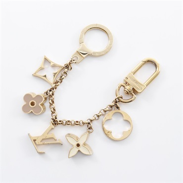 LOUIS VUITTON Bag chain Charm Fleur de Monogram key ring M65111 Gold Plated LV