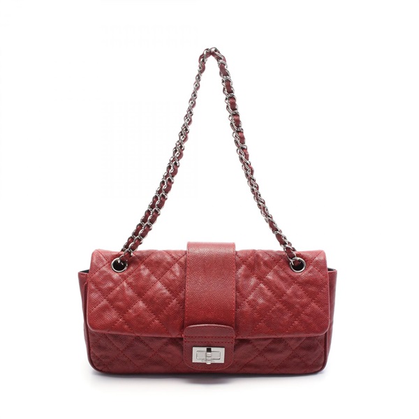 CHANEL 2.55 Matelasse chain Shoulder Bag Grained calfskin Bordeaux Used SHW CC