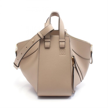 LOEWE HAMMOCK SMALL 2way shoulder Handbag 387.30.535 leather Beige Used Women