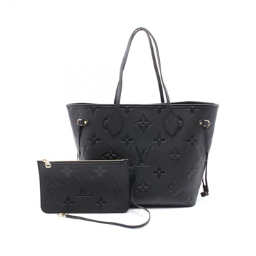 LOUIS VUITTON Neverfull MM Tote Bag M45685 Monogram leather Black Used Women LV