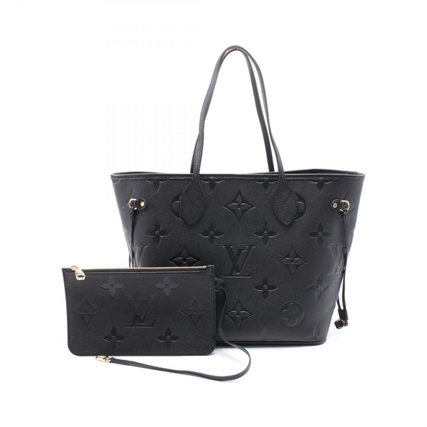 LOUIS VUITTON Neverfull MM Tote Bag M45685 Monogram leather Black Used Women LV