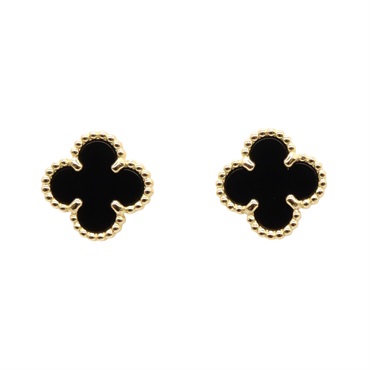 Van Cleef & Arpels Sweet Alhambra Pierced earrings Onyx 18KYG Gold Black Used