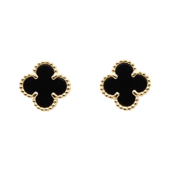 Van Cleef & Arpels Sweet Alhambra Pierced earrings Onyx 18KYG Gold Black Used