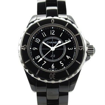 CHANEL J12 Wrist Watch H0682 Quartz ceramic Used Women CC Coco Black