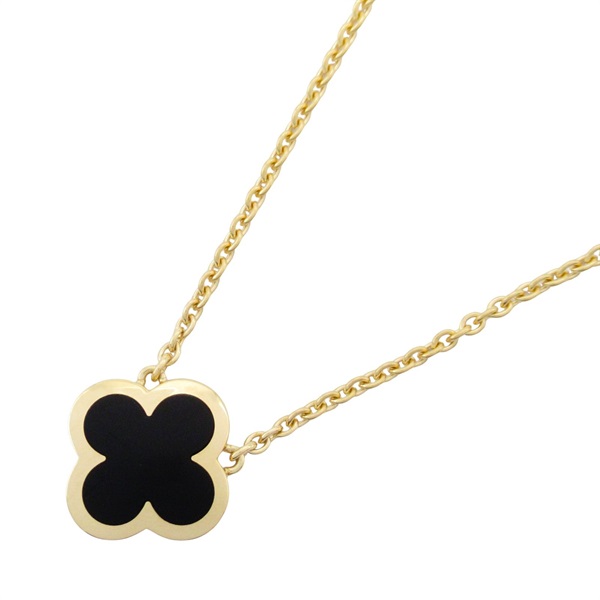 Van Cleef & Arpels Pure Alhambra Necklace Onyx 18KYG Yellow Gold Used women