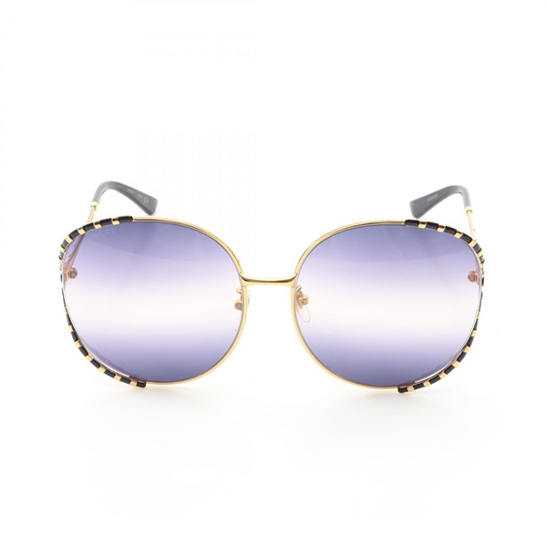 GUCCI Interlocking G sunglasses GG0595S Gold Plated Plastic Black Used Women