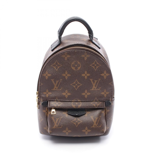 LOUIS VUITTON Palm Springs Backpack Mini M44873 Monogram canvas Brown Black Used