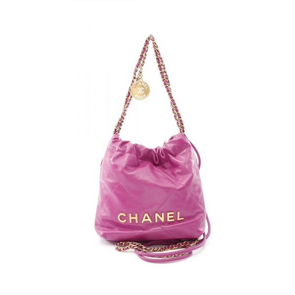 CHANEL chanel 22 mini Chain Shoulder Bag AS3980 leather Purple Used Women GHW CC