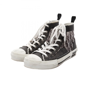 Christian Dior B23 Oblique sneakers Fabric Rubber Black White Used mens #43