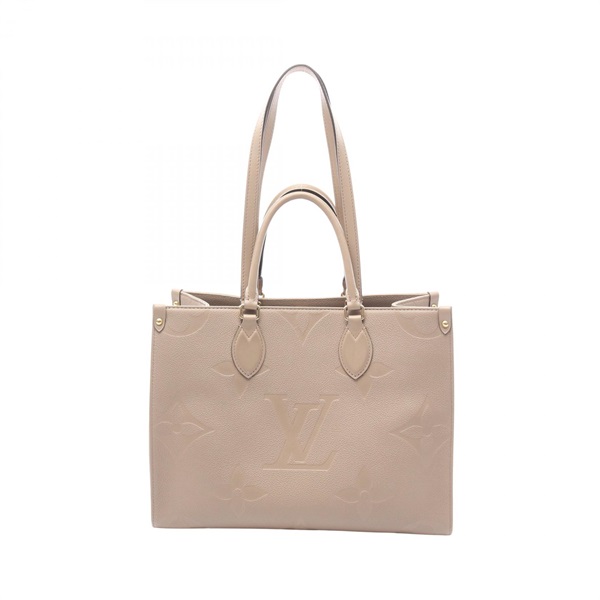 LOUIS VUITTON On the Go MM Shoulder Tote Bag M45607 Monogram empreinte Beige LV