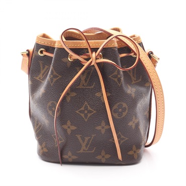 LOUIS VUITTON Nano Noe Shoulder Bag M41346 Monogram canvas leather Brown Used LV