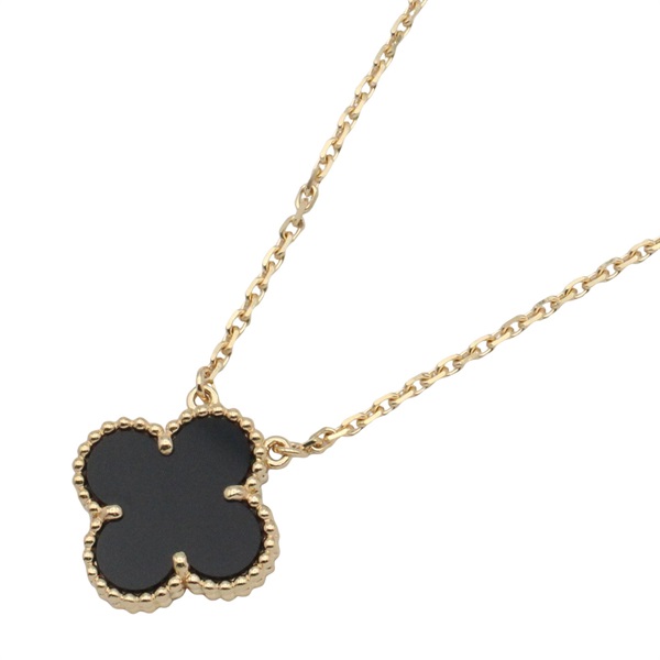 Van Cleef & Arpels Vintage Alhambra Necklace 18KYG Yellow Gold Onyx Black Used