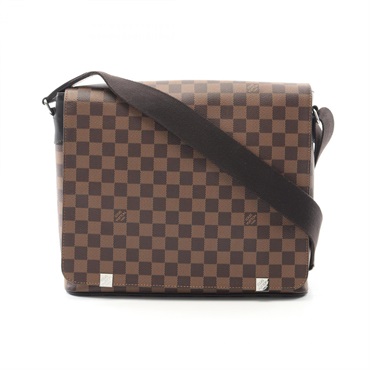LOUIS VUITTON District MM NM Shoulder Bag N41032 Damier canvas Brown Ebene Used