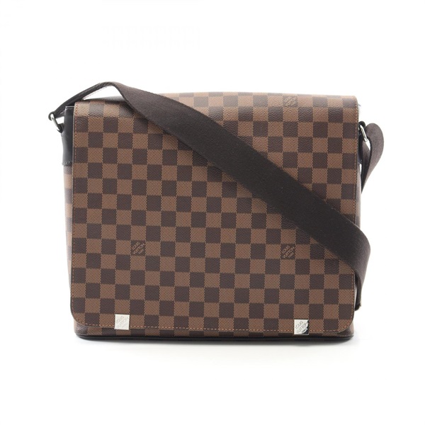 LOUIS VUITTON District MM NM Shoulder Bag N41032 Damier canvas Brown Ebene Used