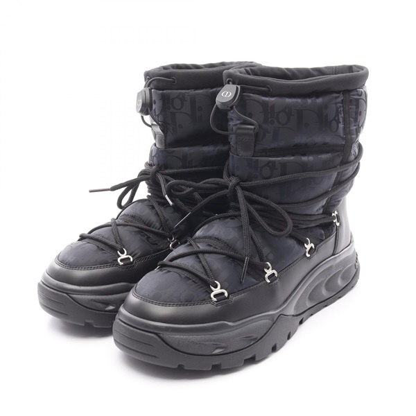 Christian Dior Oblique Snow boots Nylon Black Navy mens ＃40