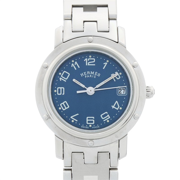 HERMES Clipper Wrist Watch CL4.210 Quartz Stainless Steel Used Women