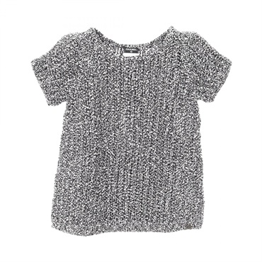CHANEL Short Sleeve Knit Sweater P43297K04422 Cotton Gray Size 40 Used Women