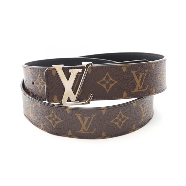 LOUIS VUITTON Ceinture LV Initial Belt  Monogram leather Brown Black Used mens