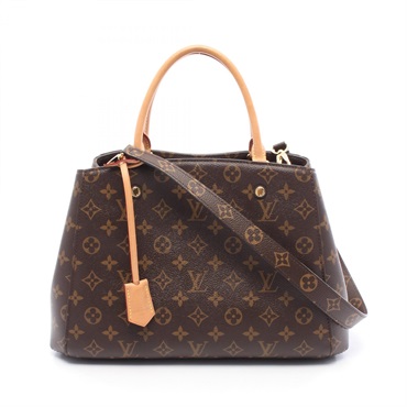 LOUIS VUITTON Montaigne MM Shoulder Handbag M41056 Monogram canvas leather used