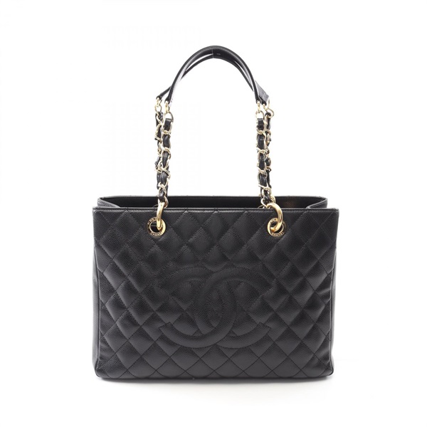 CHANEL Matelasse Grand Shopping GST Chain Tote Bag A50995 Calfskin Black GHW