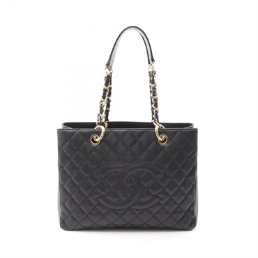 CHANEL Matelasse Grand Shopping GST Chain Tote Bag A50995 Calfskin Black GHW CC