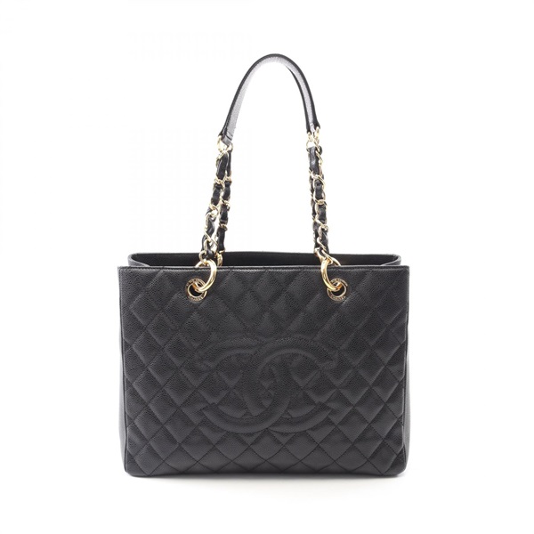 CHANEL Matelasse Grand Shopping GST Chain Tote Bag A50995 Calfskin Black GHW CC