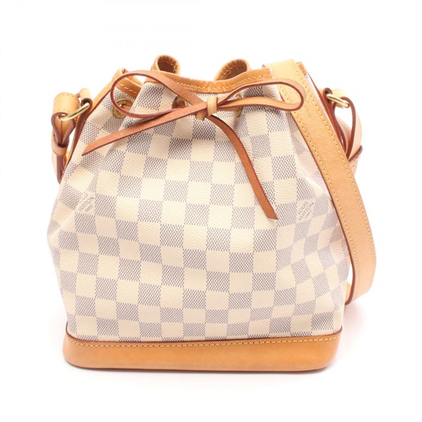 LOUIS VUITTON Noe BB Shoulder Bag N41220 Damier Azur Canvas leather White Used