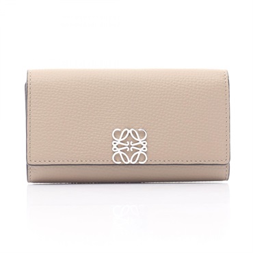 LOEWE Anagram Key Holder C821K92XO1 leather Beige Used Women