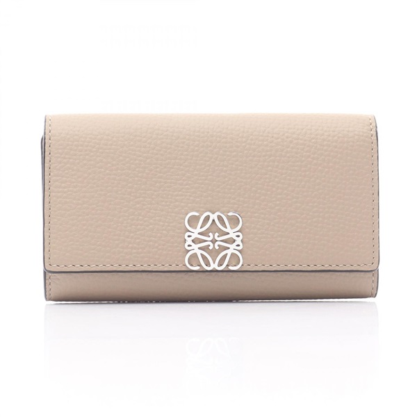 LOEWE Anagram Key Holder C821K92XO1 leather Beige Used Women