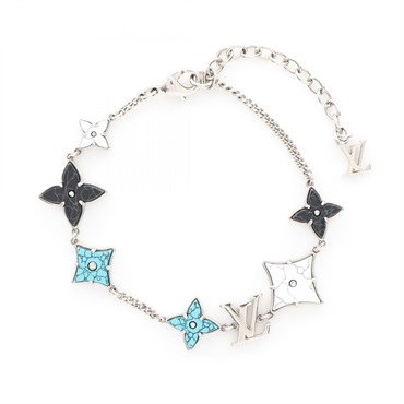 LOUIS VUITTON Monogram Sunrise Bracelet M1041A Stainless Steel Used Women LV